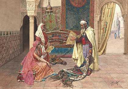 地毯商人`The Carpet Merchant by Giulio Rosati