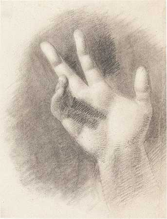 右手研究（直肠）`Study of a Right Hand (recto) by Benjamin Robert Haydon