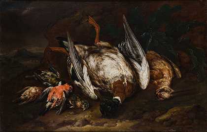 屠宰的鸟`Slaughtered Birds (1663~1722) by Bernaert de Birdt