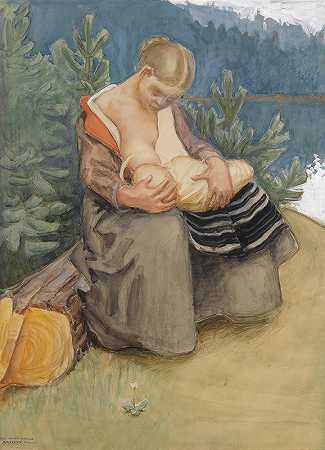 母子`Äiti Ja Lapsi (Mother And Child) by Akseli Gallen-Kallela