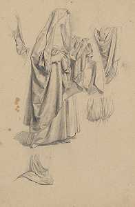 《圣母玛利亚画像研究》三个玛丽`
Study of the figure of the Virgin Mary for the painting ;Three Marys (1865)  by Józef Simmler