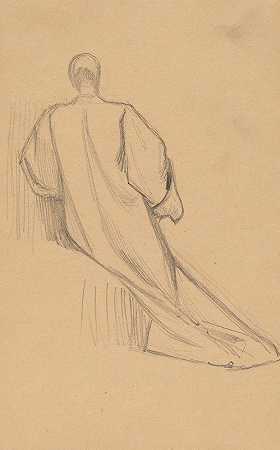 从背后研究一个人物`Study of a Figure from Behind (1890~1897) by Charles Sprague Pearce