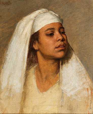科普特女性肖像`Portrait Of A Coptic Woman by Bertha Müller