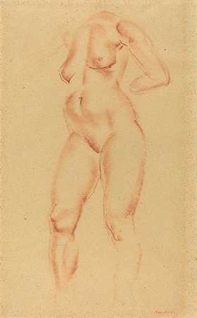 裸体`Nude by Wilhelm Lehmbruck
