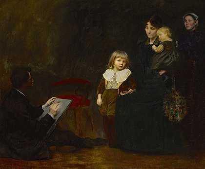 肖像`The Portrait (1892) by George de Forest Brush