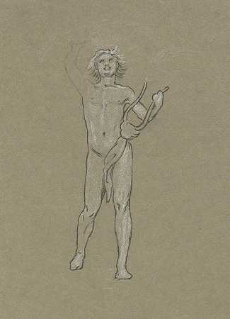 阿波罗的研究`Study for Apollo (ca. 1893) by Elihu Vedder