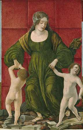 哈斯德鲁巴尔和她的孩子的妻子`The Wife of Hasdrubal and Her Children (c. 1490~1493) by Ercole de; Roberti