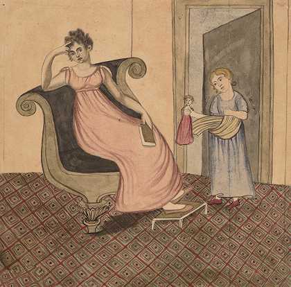 母子`Mother And Child (c. 1815) by Eunice Pinney