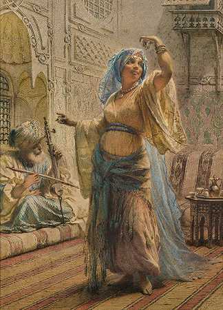 阿尔梅之舞`Dance Of The Almeh (1870) by Carl Haag