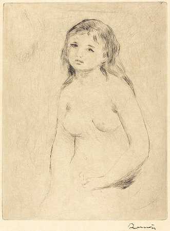 洗澡的研究`Study for a Bather (Etude pour une baigneuse) by Pierre-Auguste Renoir