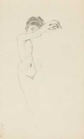 半个女人站着`półakt stojącej kobiety (1909) by Adolf Sternschuss