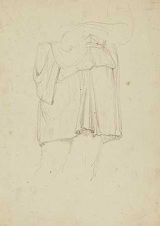 窗帘`Draperie (19th century) by Jean-Achille Benouville