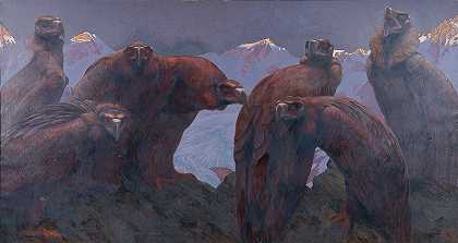 觉醒（鹰）`Erwachen (Adler) (1908) by Karl Huck