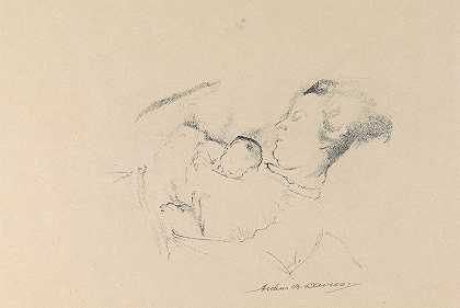 母子`Mother and Child (1921) by Arthur Bowen Davies