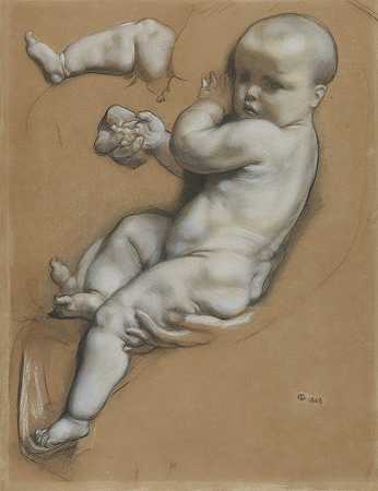 婴儿研究`Study of a Baby (1868) by Frederick Goodall