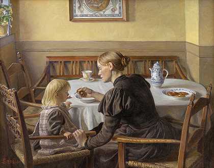 母子`Mother and Child (1897 ~ 1899) by Fritz Syberg