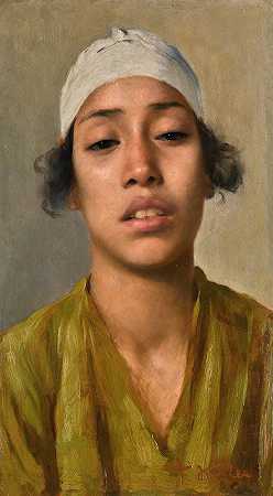 年轻的埃及女孩`Young egyptian girl by Franz Xaver Kosler
