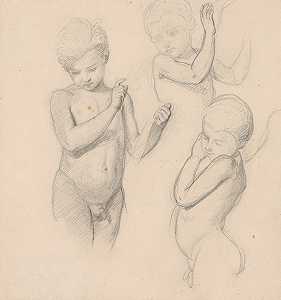 这幅画的天使素描完美的受孕`
Sketches of angels for the painting ;The Immaculate Conception (1864)  by Józef Simmler