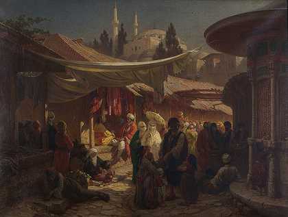 土耳其集市`Türkischer Bazar (1862~1868) by Alois Schönn