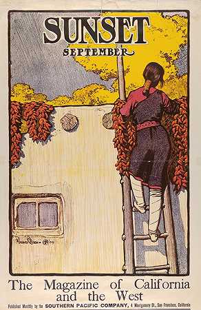 《日落》杂志，9月`Sunset Magazine, September (1904) by Maynard Dixon