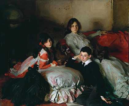 埃西、鲁比和费迪南德·韦特海默`Essie, Ruby und Ferdinand Wertheimer (circa 1900) by John Singer Sargent