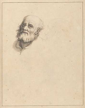 留胡子男人的头像素描`Sketches of Heads of Bearded Men (between 1715 and 1720) by Hamlet Winstanley