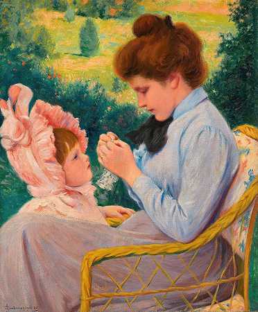 钩针`Le Crochet (1901) by Federico Zandomeneghi