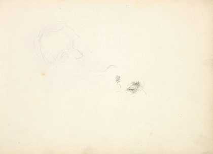威廉·马克皮斯·萨克雷肖像的初步研究`Preliminary Studies for Portrait of William Makepeace Thackeray (ca. 1855) by Frederic Leighton