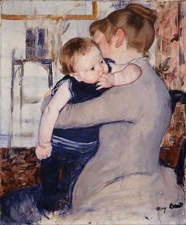 母子`Mother and Child (1884~1894) by Mary Cassatt
