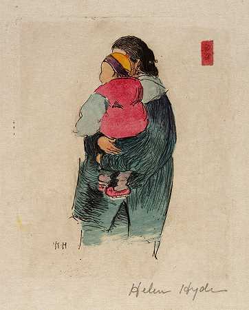 母子`Mother and Child (1897) by Helen Hyde
