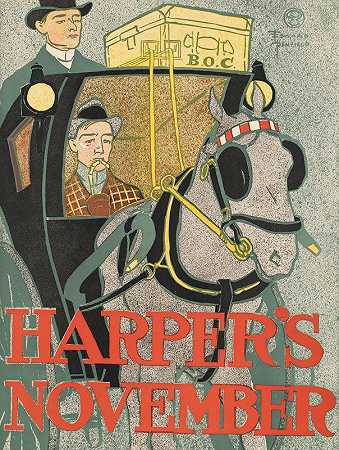 哈珀s十一月`Harpers November (1896) by Edward Penfield