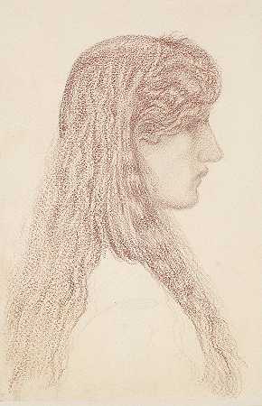 玛丽亚·赞巴科——个人资料研究`Maria Zambaco – Profile Study by Sir Edward Coley Burne-Jones