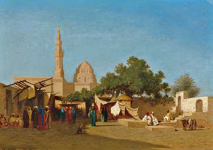 开罗苏丹哈桑清真寺`La Mosquée Du Sultan Hassan, Caire by Charles Théodore Frère