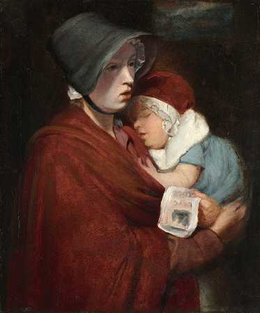 街头歌手和孩子`Street Singer and Child (18th century) by John Opie