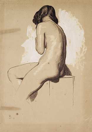 女性裸体——从背后研究`Female Nude – Study from behind by William Holman Hunt