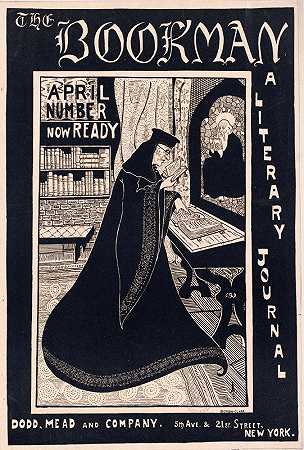 《书商》，一本文学杂志。四月号现在准备好了`The bookman, a literary journal. April number now ready (ca. 1890–1920) by George Frederick Scotson-Clark