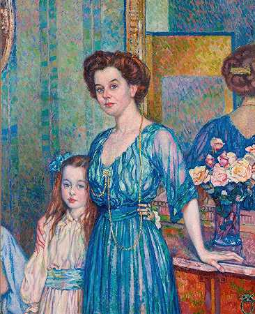 冯·博登豪森夫人和她的孩子露莉`Madame Von Bodenhausen Avec Son Enfant Luli (1910) by Theo van Rysselberghe