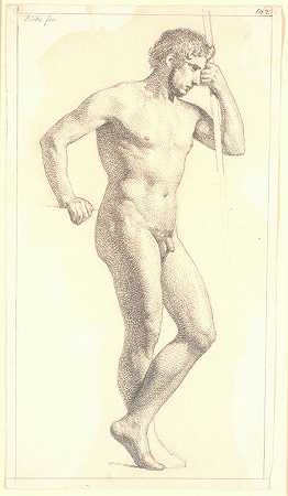 男学院模特`Stående mandlig akademimodel (1832) by Christen Købke