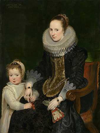 母子`Mother and child by Cornelis de Vos