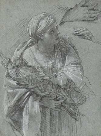 克里乌萨承载着特洛伊诸神`Creusa Carrying the Gods of Troy (c. 1635) by Simon Vouet