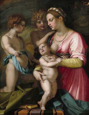慈善机构`Charity (before 1530) by Andrea del Sarto