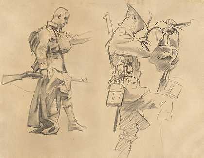 研究气体排放（直肠）`Studies for ;Gassed (recto) (1918~1919) by John Singer Sargent