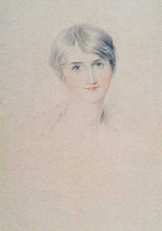 布洛克汉姆小姐的肖像`Portrait of Miss Bloxham by Sir Thomas Lawrence