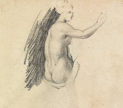 研究裸体的背面`Study ot the Backside of a Nude Figure by Benjamin Robert Haydon