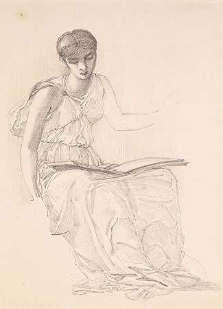 命运——克洛索塑像的窗帘研究`The Fates – Study of Drapery for Figure of Clotho by Sir Edward Coley Burne-Jones