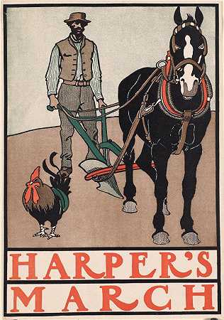 哈珀三月`Harpers March (1899) by Edward Penfield