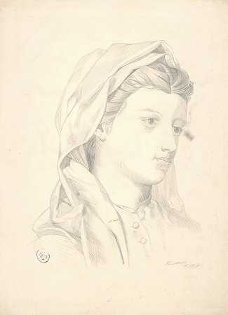 一个年轻女子的头`Head of a young woman by Vojtech Klimkovič