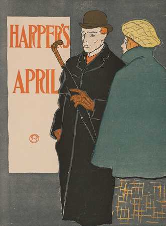 哈珀It’四月`Harpers [for] April (1896) by Edward Penfield
