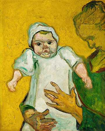 鲁林夫人和她的孩子`Madame Roulin and Her Baby (1888) by Vincent van Gogh