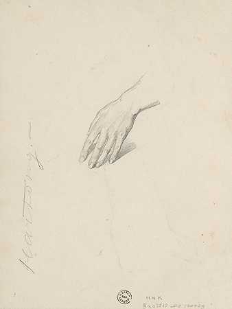 手工学习`Hand study (1842) by Józef Simmler